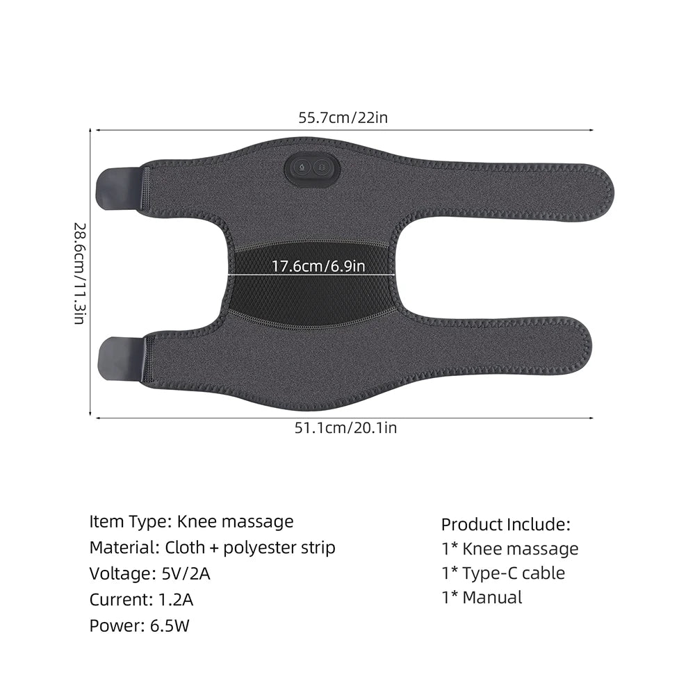 3D Knee Massager with Vibration & Adjustable Strap