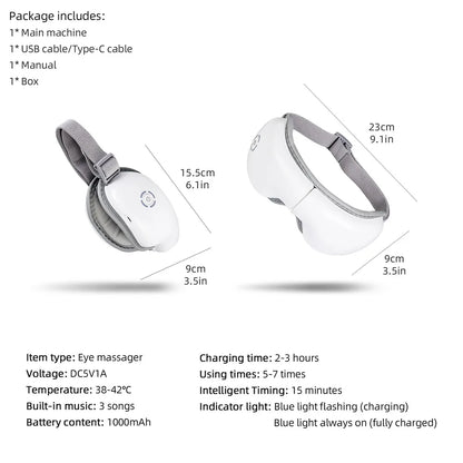 Air Pressure Eye Massager with Heat & Music