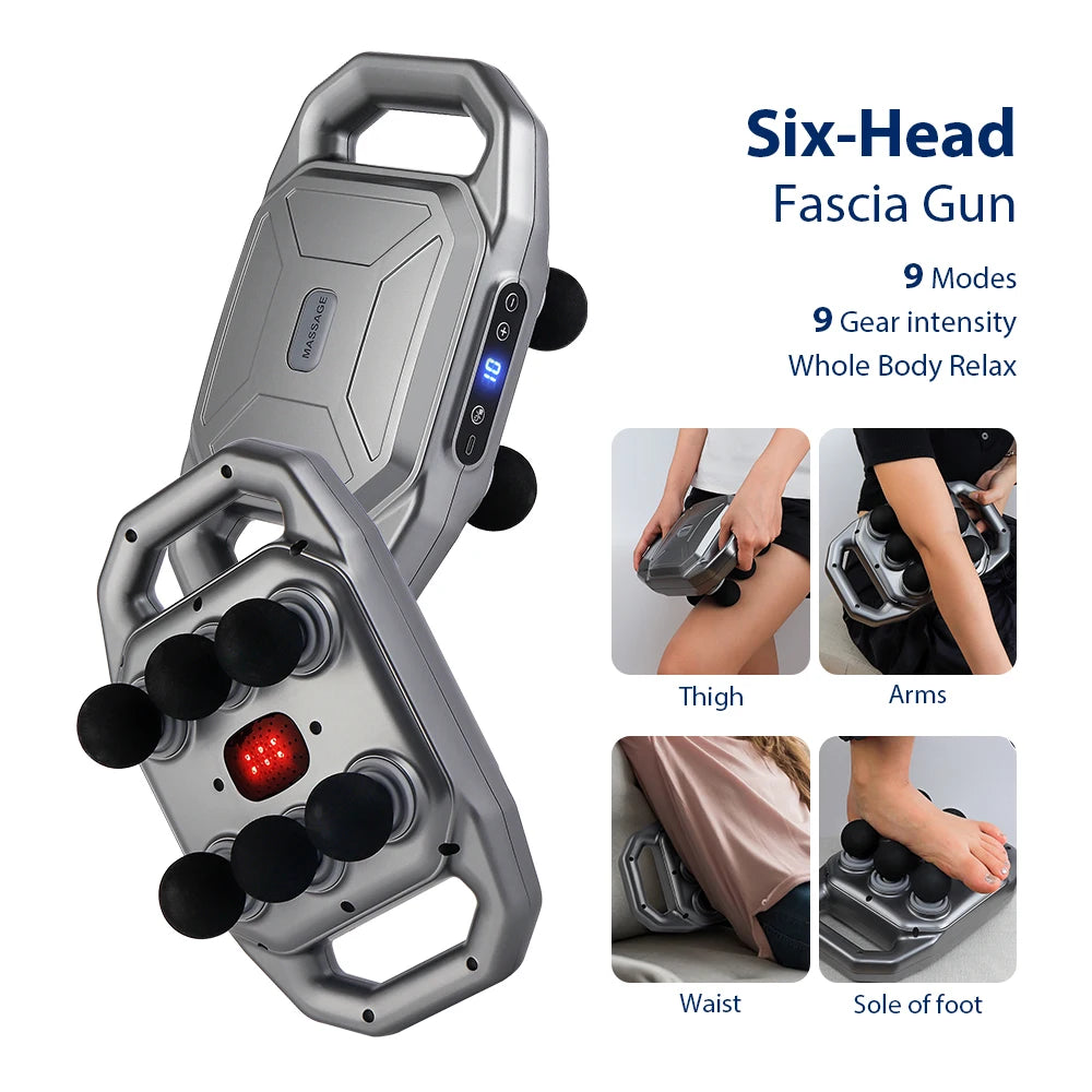 6-Head Deep Tissue Fascia Massage Gun