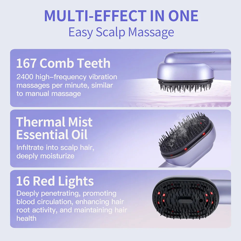 Electric Hair Comb with Red Light & Essential Oil Box