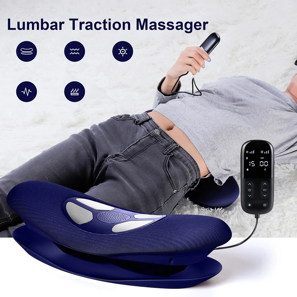Electric Lumbar & Waist Massager with Traction Support
