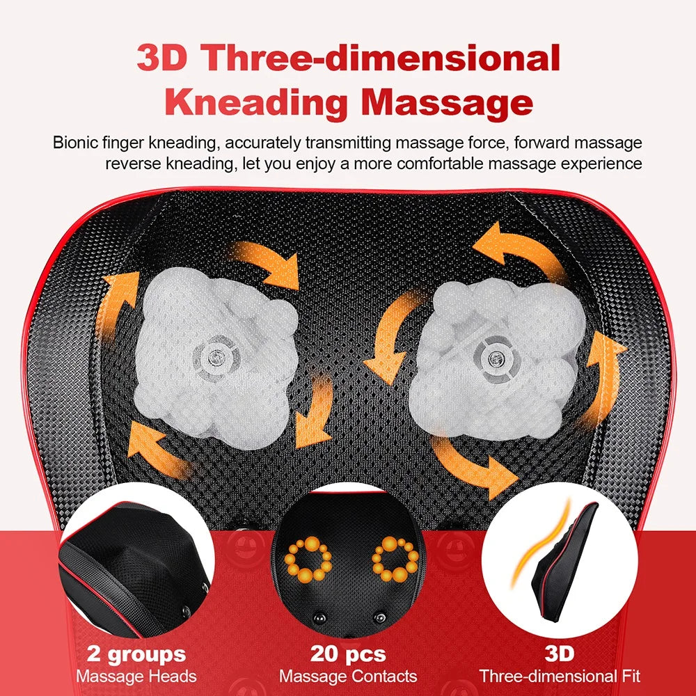 Ergonomic Massage Pillow with Smart Timing