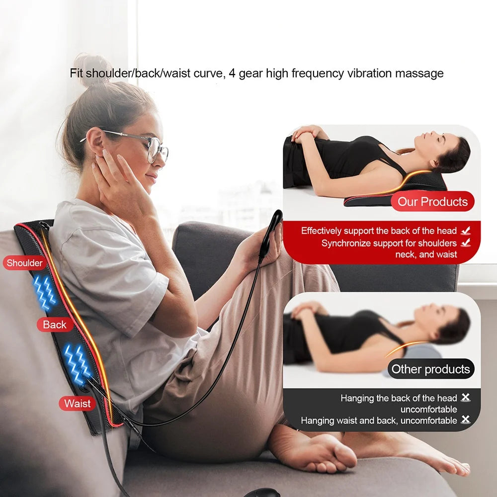 Ergonomic Massage Pillow with Smart Timing