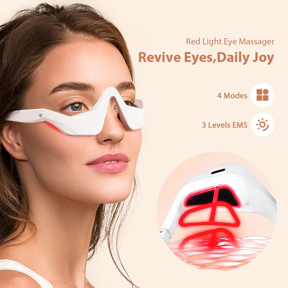 3D EMS Eye Massager with Red Light Therapy