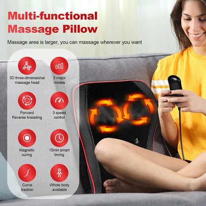 Ergonomic Massage Pillow with Smart Timing