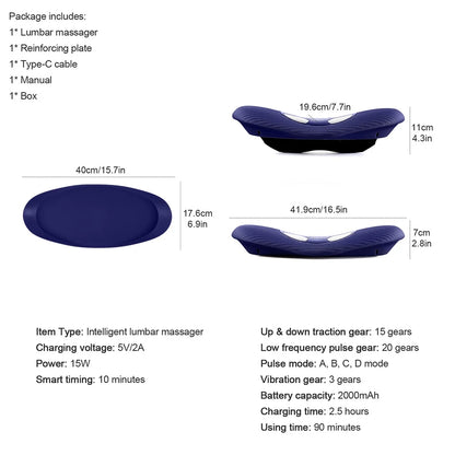 Electric Lumbar & Waist Massager with Traction Support