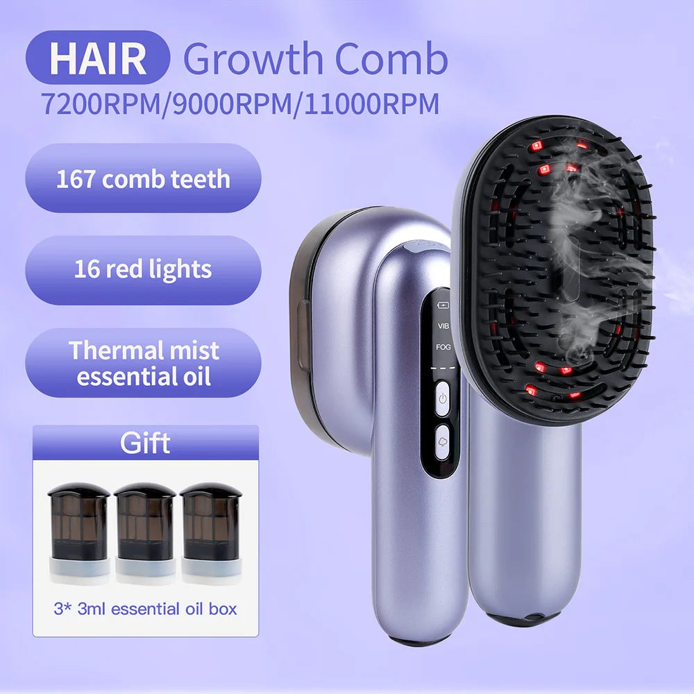Electric Hair Comb with Red Light & Essential Oil Box