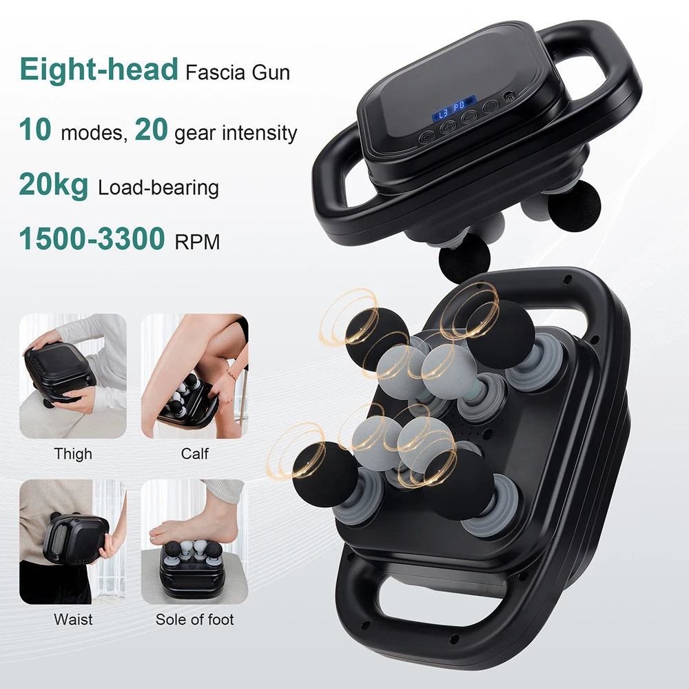 8-Head Percussion Fascia Massage Gun