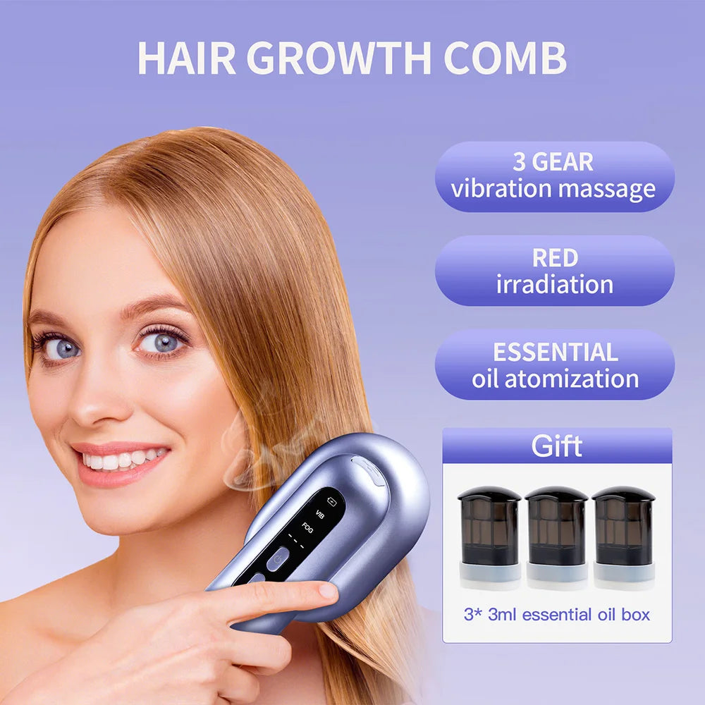 Electric Hair Comb with Red Light & Essential Oil Box