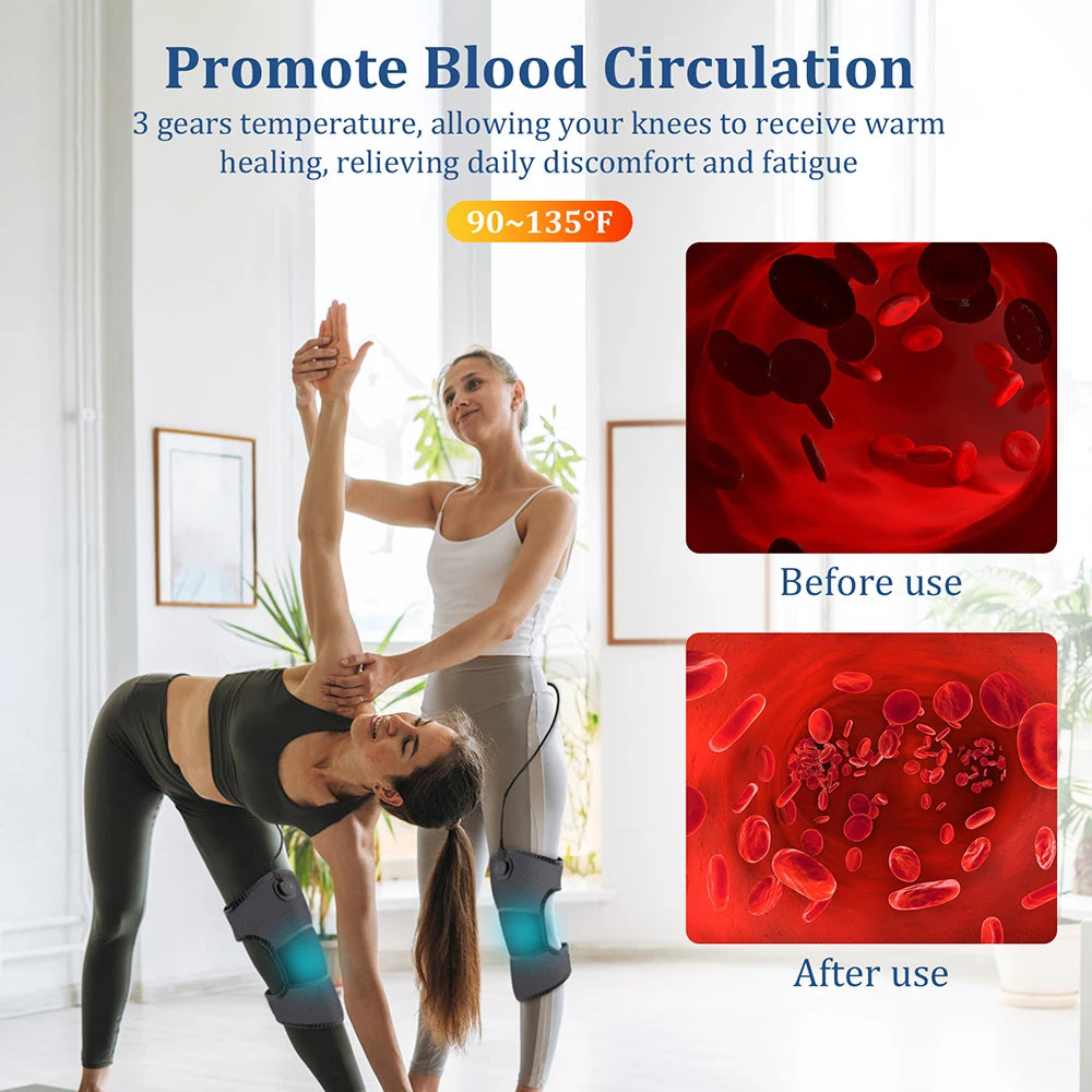 3D Knee Massager with Vibration & Adjustable Strap