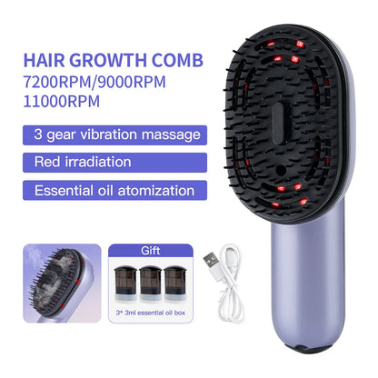 Electric Hair Comb with Red Light & Essential Oil Box