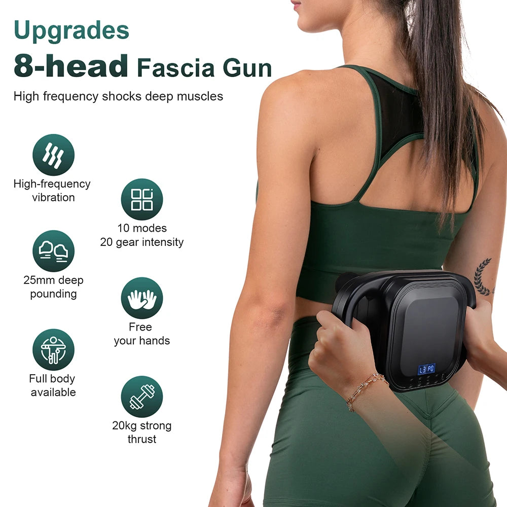 8-Head Percussion Fascia Massage Gun