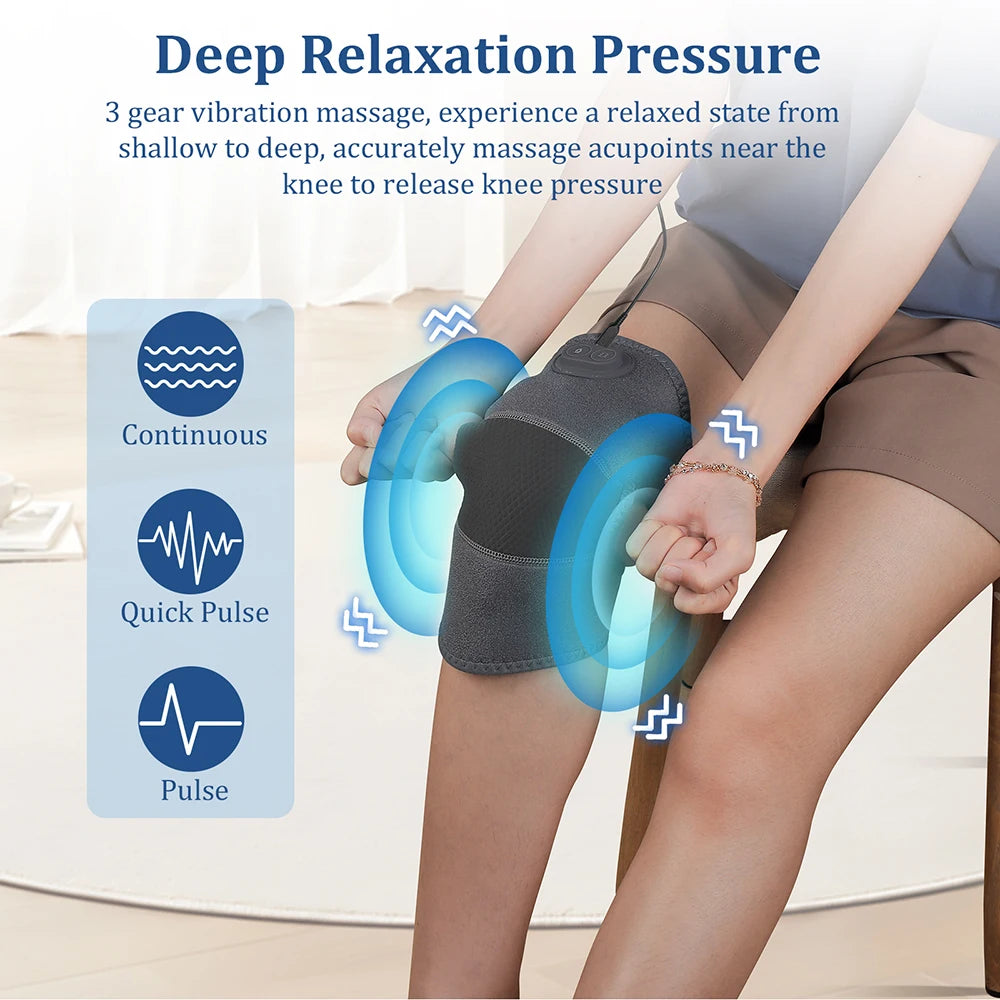 3D Knee Massager with Vibration & Adjustable Strap