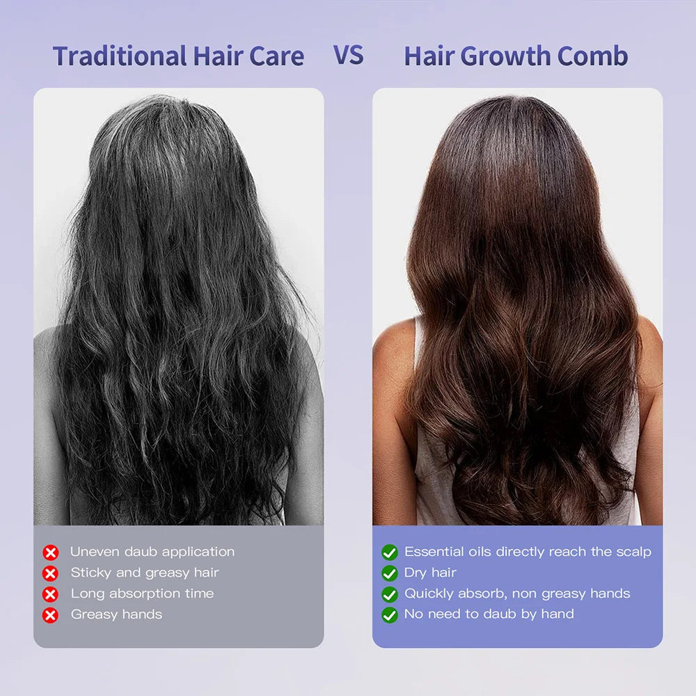 Electric Hair Comb with Red Light & Essential Oil Box